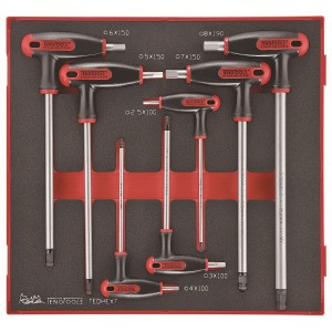 Zestaw 7 kluczy trzpieniowych sześciokątnych z rękojeścią poprzeczną Teng Tools TEDHEX7